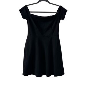 Free People Black Off-Shoulder Mini Skater Dress size Small